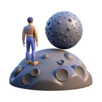 extraordinary contemporary A solitary figure, standing on a desolate planet, watching a meteor shower. Surreal style, ambient lighting detailed png
