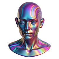 stunning minimalist A holographic projection of a human face, glitching and distorting. Glitch art style, vibrant lighting high resolution png