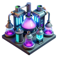 extraordinary artistic A futuristic laboratory, filled with glowing vials and complex machinery. Cyberpunk style, neon lighting original png