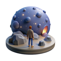 magnificent classic A solitary figure, standing on a desolate planet, watching a meteor shower. Surreal style, ambient lighting genuine png