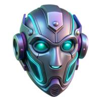beautiful rustic A futuristic mask, adorned with intricate circuitry, floating in space. Cyberpunk style, neon lighting premium png
