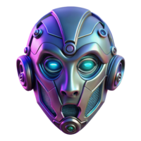 magnificent vintage A futuristic mask, adorned with intricate circuitry, floating in space. Cyberpunk style, neon lighting authentic png