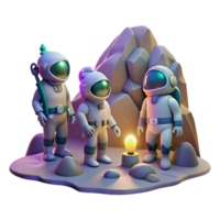 serene abstract A group of astronauts, exploring a cave on an alien planet, illuminated by their headlamps. Realistic style, dynamic lighting professional png
