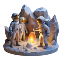 extraordinary rustic A group of astronauts, exploring a cave on an alien planet, illuminated by their headlamps. Realistic style, dynamic lighting genuine png