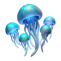 dramatic vintage A school of bioluminescent jellyfish drifting in the deep ocean, emitting a soft, ethereal glow, in a dark, abstract style high resolution png