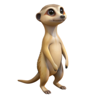 dramatic modern A curious meerkat standing on its hind legs, scanning the desert landscape, in a detailed, realistic style premium png