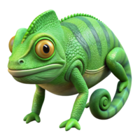 impressive vintage A chameleon camouflaged against a leafy green background, its skin displaying intricate patterns, in a detailed, realistic style exclusive png