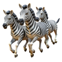 magnificent artistic A herd of zebras galloping across the African savanna, their stripes creating a dazzling pattern, in a dynamic, realistic style 4K png