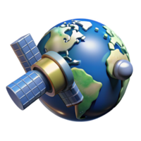 elegant artistic A satellite orbiting Earth, transmitting data streams, realistic space scene lighting original png