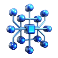maravilloso clásico un complejo red de interconectado circuitos, iluminado con eléctrico azul luz, técnico ilustración estilo profesional png