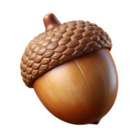 vibrant creative A single acorn, highly detailed, with realistic textures and warm, brown hues authentic png