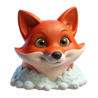 impressive contemporary A curious red fox peering out from behind a snowdrift, its fur covered in delicate snowflakes, in a charming, storybook style high resolution png