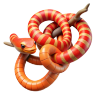 elegant minimalist A vibrant coral snake coiled around a branch, intricate scale patterns, jungle lighting, hyperrealistic style genuine png