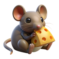 magnificent classic A tiny field mouse nibbling on a piece of cheese, illuminated by a single ray of light, in a detailed, miniature style premium png