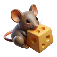 wonderful minimalist A tiny field mouse nibbling on a piece of cheese, illuminated by a single ray of light, in a detailed, miniature style authentic png