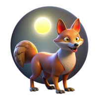 impressive minimalist A sly fox with a chicken in its mouth, illuminated by the moonlight, in a dramatic, chiaroscuro style premium png