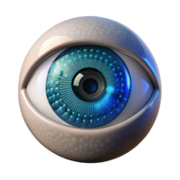 stunning abstract A single human eye with binary code reflecting in the pupil, close-up, dramatic lighting from the side, hyperrealistic style premium png