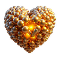 magnificent classic A swarm of nanobots forming the shape of a human heart, glowing with a warm golden light, particle effects, biopunk style detailed png