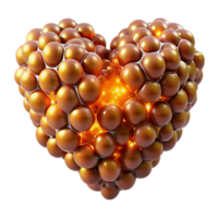 impressive classic A swarm of nanobots forming the shape of a human heart, glowing with a warm golden light, particle effects, biopunk style professional png