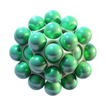 elegant classic A group of nanobots forming a complex structure, glowing with a soft green light, rendered in a microscopic style exclusive png