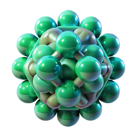 vibrant vintage A group of nanobots forming a complex structure, glowing with a soft green light, rendered in a microscopic style high resolution png