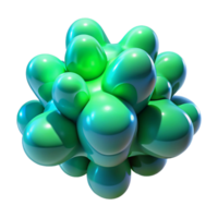stunning classic A cluster of amorphous, bioluminescent shapes, in cool shades of green and blue, with a subtle, ambient lighting and an organic style premium png