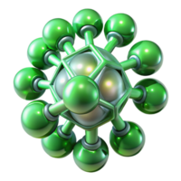 impressive contemporary A group of nanobots forming a complex structure, glowing with a soft green light, rendered in a microscopic style genuine png