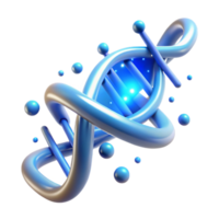 extraordinary artistic A DNA strand unraveling, glowing with a bright blue light, data streams flowing along it, rendered in a scientific style original png