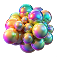 impressive creative A field of shimmering, iridescent bubbles, in a spectrum of rainbow colors, with a bright, sparkling lighting and a whimsical style premium png