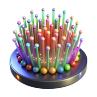 wonderful traditional A network of fiber optic cables, pulsing with data, illuminated by multicolored lights, rendered in an abstract style 4K png