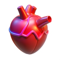 stunning modern A holographic projection of a human heart, beating rhythmically, illuminated by a pulsing red light, rendered in a medical style 4K png