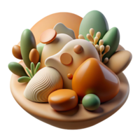 beautiful rustic An abstract interpretation of nature, using organic shapes and earthy colors, with soft lighting and a naturalistic style premium png