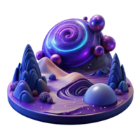 wonderful contemporary A cosmic landscape of swirling nebulae and distant stars, using deep blues and purples, with a mysterious lighting and a space art style 4K png