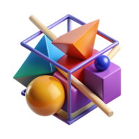 stunning contemporary A geometric composition of intersecting planes and shapes, using bold colors and sharp lines, with a graphic lighting and a minimalist style genuine png