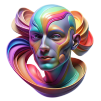 wonderful classic An abstract portrait of a human face, using swirling colors and expressive lines, with dramatic lighting and a surrealist style professional png