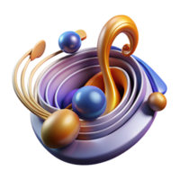 extraordinary contemporary An abstract interpretation of music, using swirling notes and dynamic rhythms, with energetic lighting and a synesthetic style original png
