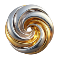 extraordinary artistic A swirling vortex of liquid metal, in shades of silver and gold, with a reflective lighting and a surreal style high quality png