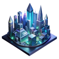 magnificent vintage A cityscape at night, abstracted into geometric shapes and glowing lights, with a dramatic lighting and a futuristic style high quality png