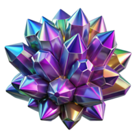 stunning modern A cluster of crystalline structures, in vibrant jewel tones, with a sparkling lighting and a geometric style 4K png