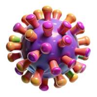 magnificent artistic A microscopic view of a virus, abstracted into geometric shapes and vibrant colors, with bright lighting and a scientific style genuine png