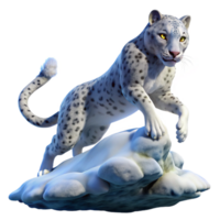 wonderful vintage A majestic snow leopard gracefully leaping across a chasm, illuminated by a soft, ethereal moonlight. Art style hyperrealistic exclusive png