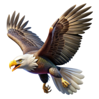 beautiful modern A majestic bald eagle soaring through the sky, clutching a fish in its talons. Art style powerful 4K png