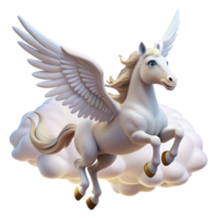 impressive modern A graceful pegasus soaring through a cloudy sky, its white wings catching the sunlight. Romantic style high resolution png