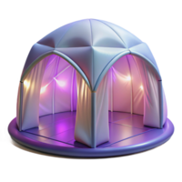 elegant artistic Inflatable pavilion, translucent fabric illuminated from within, festival atmosphere, experimental style authentic png