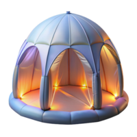 stunning modern Inflatable pavilion, translucent fabric illuminated from within, festival atmosphere, experimental style high resolution png