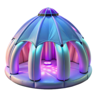 magnificent contemporary Inflatable pavilion, translucent fabric illuminated from within, festival atmosphere, experimental style premium png