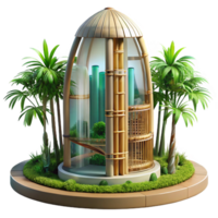magnificent modern Bamboo skyscraper, innovative sustainable design, tropical setting, futuristic style high resolution png