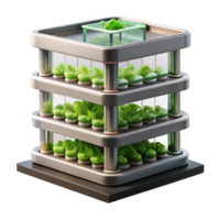 wonderful classic Vertical farm, stacked layers of hydroponic crops, artificial lighting, sustainable architecture style professional png