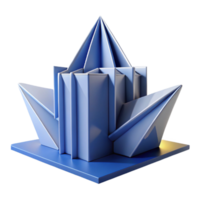 dramatic artistic Origami-inspired building, folded planes creating a dynamic form, paper-like texture, soft diffused lighting 4K png