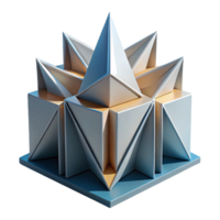 elegant minimalist Origami-inspired building, folded planes creating a dynamic form, paper-like texture, soft diffused lighting detailed png